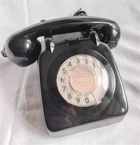 Vintage Retro S S Gpo Dial Telephone Phone Black