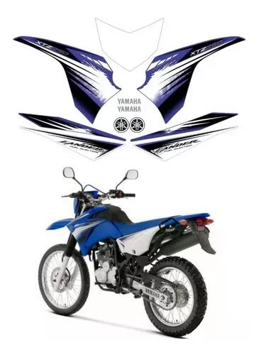 Jogo Faixa Kit Adesivos Yamaha Lander Xtz Azul Parcelamento