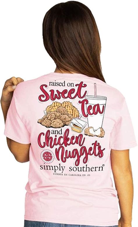 Simply Southern Raised On Sweet Tea And Chicken Nuggets Short Sleeve T Shirt Amazonca