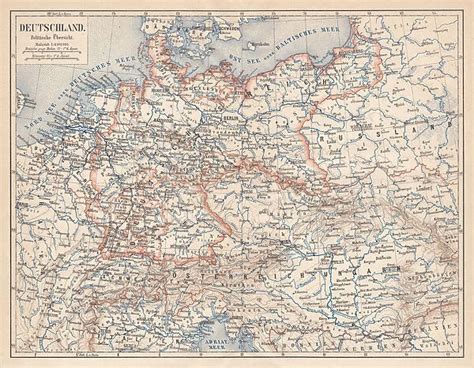 German Empire of 1871-1918, lithograph, published in 1875