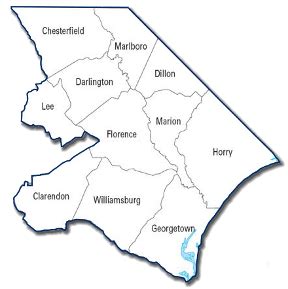 South Carolina Pee Dee Region Map - Ailina Laurette