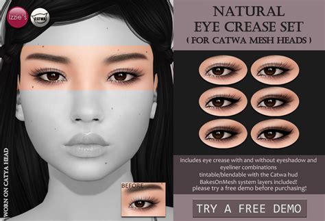 Second Life Marketplace Izzies Demo Natural Eye Crease Set Catwa