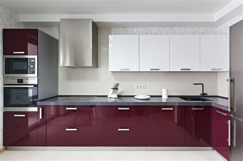 Maroon Kitchen Cabinets