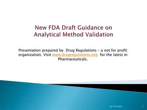 New Draft Fda Guidance On Analytical Method Development Validations