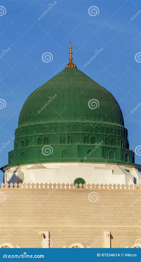 Prophet`s Tomb is Under the Green Dome. Stock Photo - Image of arabia ...