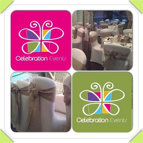 White Chair Covers With Hessian Bows