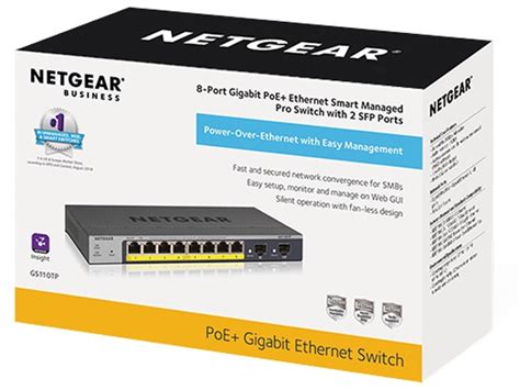 Netgear GS110TP 8 Port Gigabit Smart Managed Pro Switch With Cloud