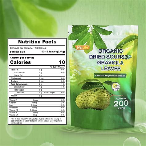 NalLife ORGANIC Soursop Graviola Tea Leaves 200 Leaves Pure And Natural