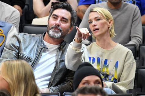 January Jones At Nba Game Between Los Angeles Clippers And San Antonio