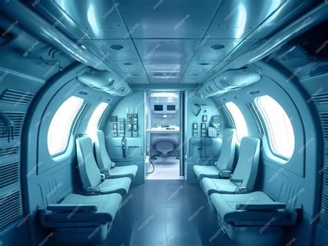 Premium AI Image | A plane with a blue interior light