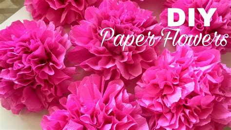 How To Make Pom Pom Crepe Paper Flowers Craft Diy Crepe Paper Flowers