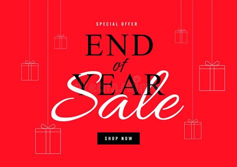 End Of Year Sale Banner Template Design Big Sale Event On Red