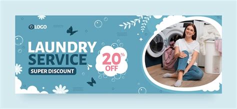 Free Vector Laundry Service Facebook Cover Template