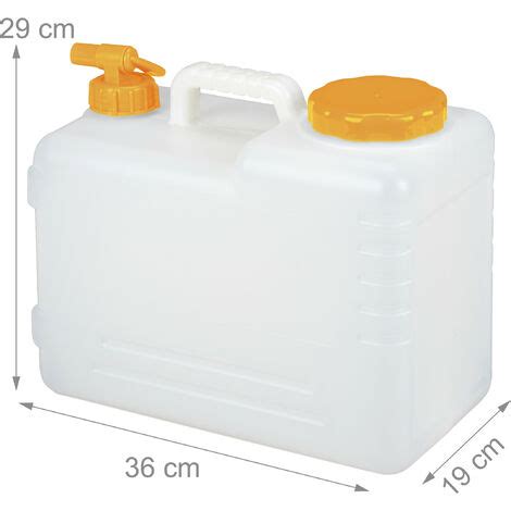 Relaxdays Bidon Deau Avec Robinet Litres Plastique Sans Bpa