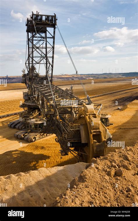 Giant Bucket Wheel Excavator Taking Away The Layers Of Ground Before