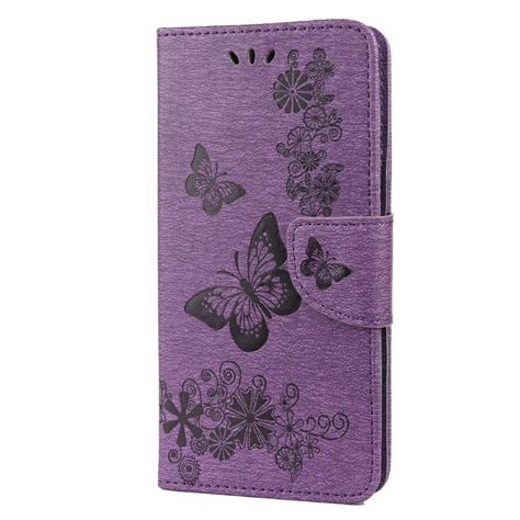 Preklopna Maska Imprinting Butterfly Flower Purple Za Samsung