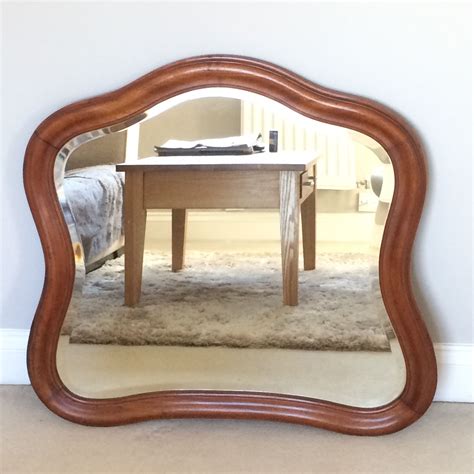 This Is An Antique Style Wooden Curved Mirror Handcrafted In Belgium