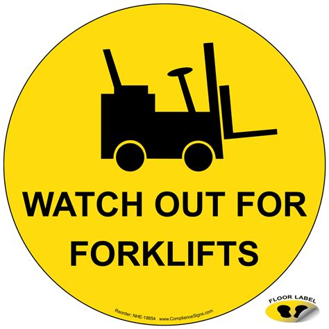 Forklift Watch Out For Forklifts Floor Label Yellow Us Made