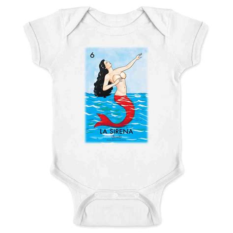 La Sirena Mermaid Loteria Card Mexican Bingo Baby Bodysuit – Gotham ...