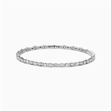 14k White Gold Diamond Bangle