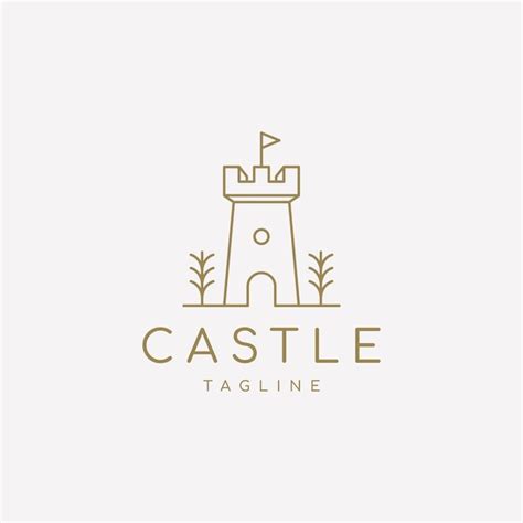 Plantilla De Dise O De Logotipo Del Castillo Arte De L Nea Vectorial