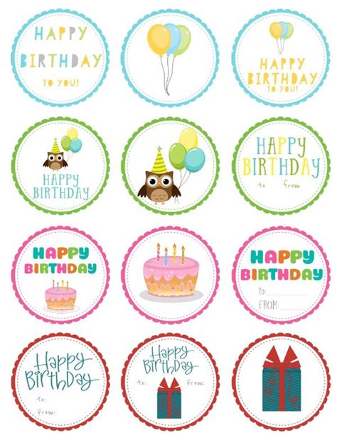 Happy Birthday Labels Printable