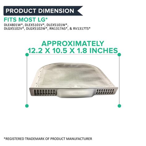 Repl. LG Dryer Lint Filter Assembly, Part 5231EL1003B