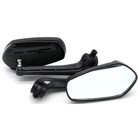 Espelho Retrovisor Par Modelo Esportivo Para Motos Preto Vermelho