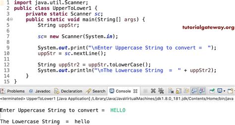 Java Program To Convert Uppercase To Lowercase