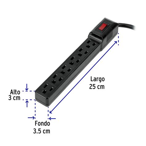 49860 MUL 6EN TRUPER Volteck Multicontacto 16 AWG doméstico económico