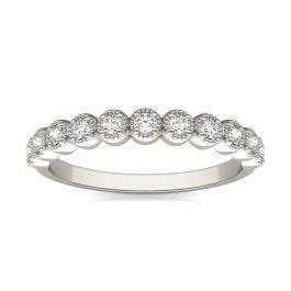 Ctw Round Caydia Lab Grown Diamond Milgrain Stackable Band Ring K