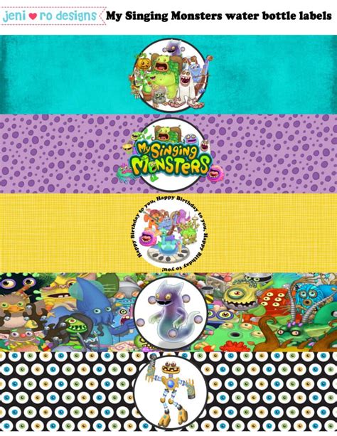 My Singing Monsters Birthday Set In The Free Printable Library