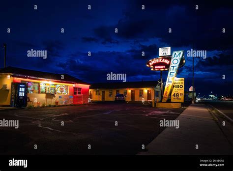 Sunset At The Americana Motel On Historic Route 66 In Tucumcari New