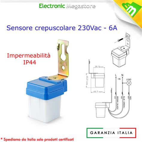 Interruttore Sensore Crepuscolare Mini Da A V Per Lampade Faro