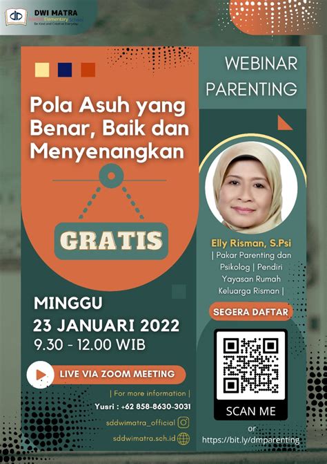 Webinar Parenting Bersama Ibu Elly Risman S Psi SD Islam Dwi Matra