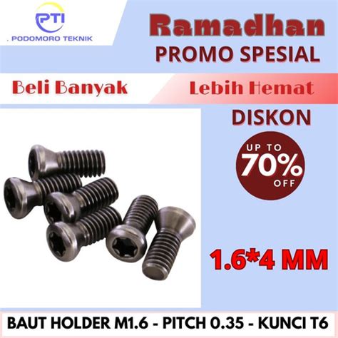 Promo Baut Holder M1 6X4 Screw Bintang M1 6 X 4 Insert Holder Bubut