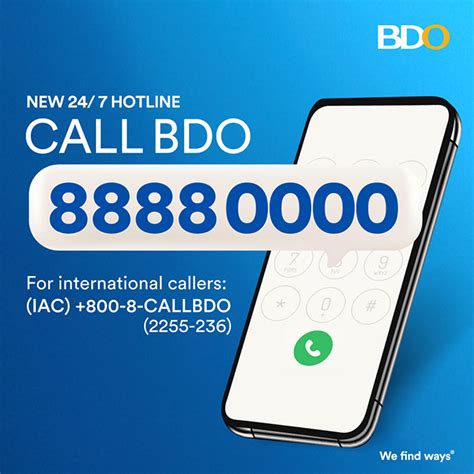 BDO's new hotline, now easier for clients' recall