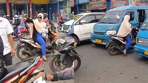 Viral Video Wanita Naik Motor Melawan Arus Hingga Membuat Kemacetan Marah Marah Saat Ditegur