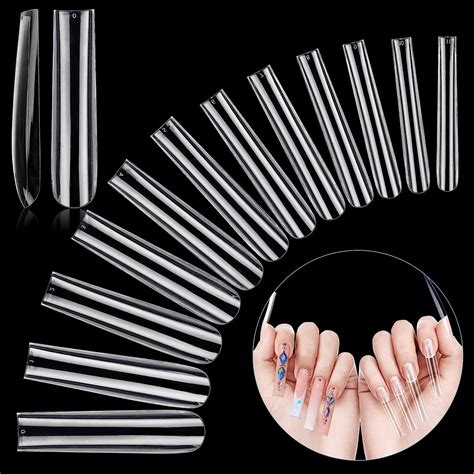 Lionvison Xl Extra Long Tapered Square False Nails Pcs Clear