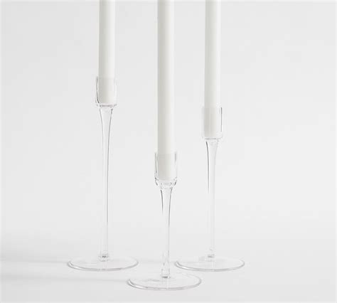 Monique Lhuillier Avril Etched Glass Taper Set Of 3 Pottery Barn