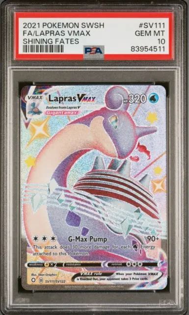 Pok Mon Shining Fates Full Art Lapras Vmax Sv Sv Psa