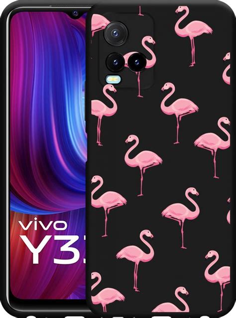 Vivo Y33s Hoesje Zwart Flamingo Designed By Cazy Bol