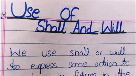 Use Of Shall And Will Difference Between Shall And Will Shall And