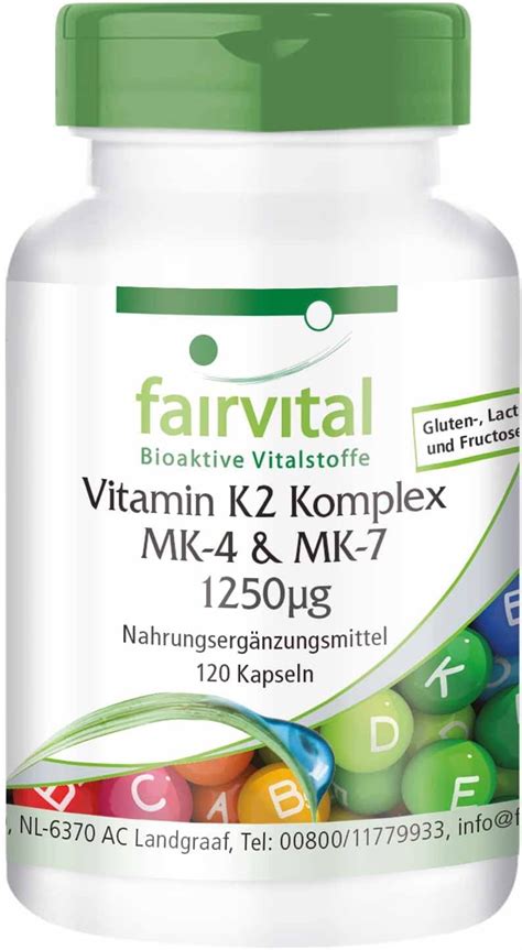 Vitamin K2 MK-4 & MK-7 Complex 1250mcg – Bulk Pack for 4 Months – Vegan ...