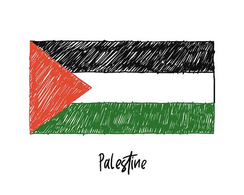 Palestine Flag Marker or Pencil Sketch Illustration Vector 4939482 ...