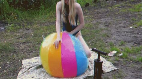 Alla Blows Off And Hot Fucks Two Big Inflatable Beach Balls Allaalexinflatable Clips4sale