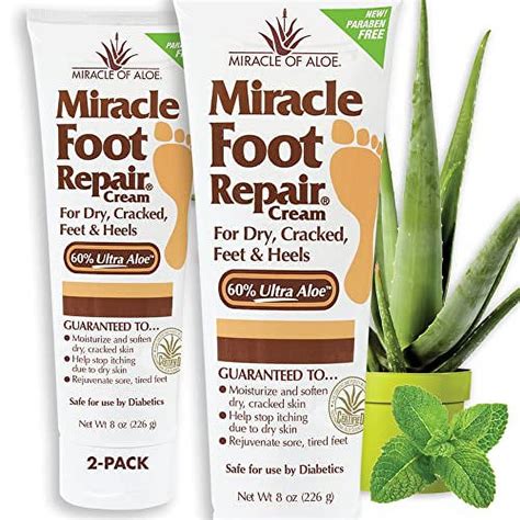 Miracle Foot Repair Cream, 8 oz Repairs Dry Cracked Heels and Feet ...