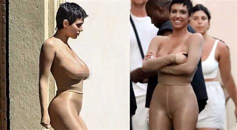 Kanye West S Wife Bianca Bares It All In Nude Catsuit Onlookers