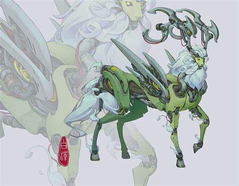 Artstation Cyber China Myth Bai Ze