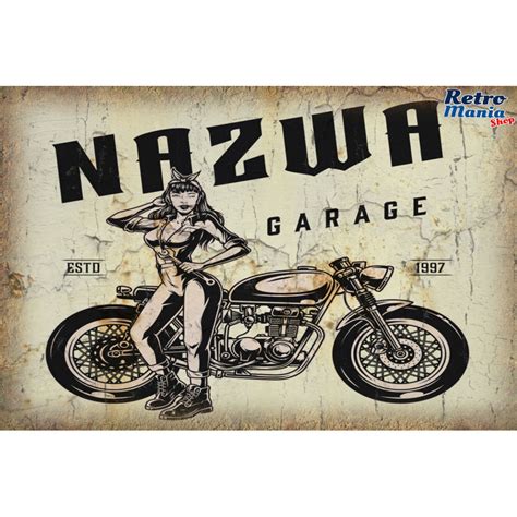 Motorcycle Garage Personalizowana Retro Tablica Motocyklowa Szyld Metalowy